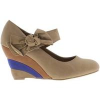 chaussmoi offset woman taupe multicolor heel 8cm with clamps womens co ...