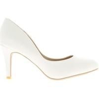 Chaussmoi White woman pumps to end 8.5 cm heel women\'s Court Shoes in white