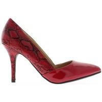 chaussmoi sharp two tone red pumps to end 9cm heel womens court shoes  ...