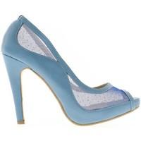 Chaussmoi Pumps blue woman open lace 11cm heel and front tray women\'s Court Shoes in blue