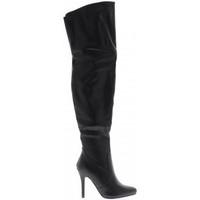 Chaussmoi Thigh high boots black doubled to 10.5 cm thin heels women\'s High Boots in black