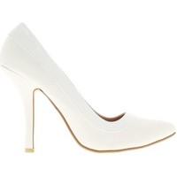 Chaussmoi Pumps large female waist white 12cm sharp edged varnished heel women\'s Court Shoes in white