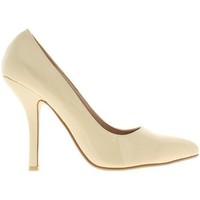 Chaussmoi Shoes large women size beige 12cm sharp heel Polish women\'s Court Shoes in BEIGE