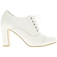 Chaussmoi Richelieux large white woman size 10cm heel women\'s Court Shoes in white