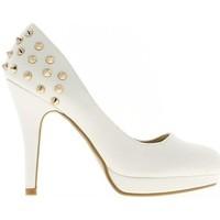 Chaussmoi Matte black pumps heels 11cm and 2cm platform women\'s Court Shoes in white