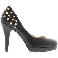 Chaussmoi Retro matte black pumps heels of 12cm and 3.5 cm platform women\'s Court Shoes in black