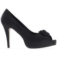 Chaussmoi Great open toe pumps size black satin heel 13cm women\'s Court Shoes in black