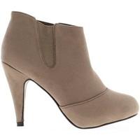 chaussmoi ankle boots woman taupe 10cm heel platform integrated womens ...