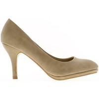 Chaussmoi Shoes Women 8.5 cm sharp heel beige women\'s Court Shoes in brown