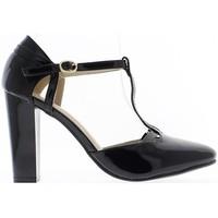 Chaussmoi Black pumps nail 11.5 cm open toe heel women\'s Court Shoes in black