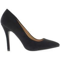 chaussmoi red 9cm aspect suede heels pumps womens court shoes in black