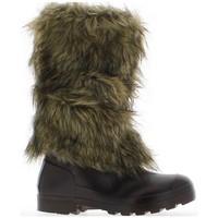 Chaussmoi Boots women Brown stuffed thick 2.5 cm foot rubber heel women\'s High Boots in brown