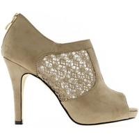 Chaussmoi Shoes black women lace heel 11cm open rhinestones women\'s Court Shoes in brown
