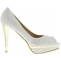 Chaussmoi Pumps black open ends sequined heels of 10.5 cm and plateau women\'s Court Shoes in white