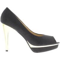 Chaussmoi Pumps black open ends at heels of 13.5 cm and 3 cm tray women\'s Court Shoes in black