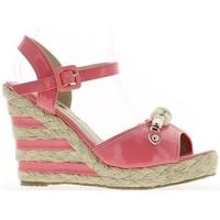 Chaussmoi Wedge Sandals red heel woman 9 cm women\'s Sandals in pink