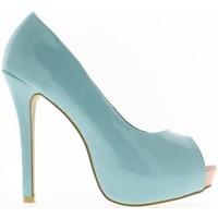 Chaussmoi Pumps blue open ends at heels of 13.5 cm and 3 cm tray women\'s Court Shoes in blue