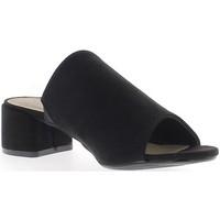 Chaussmoi Mules femme noires aspect daim à talon épais de 5 cm women\'s Mules / Casual Shoes in black