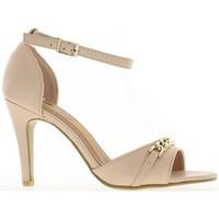 Chaussmoi 9.5 cm heel and square heel black sandals women\'s Sandals in pink