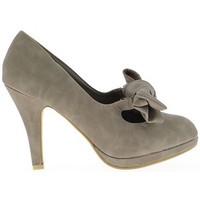 chaussmoi pumps platform moles to 10cm heel womens court shoes in brow ...