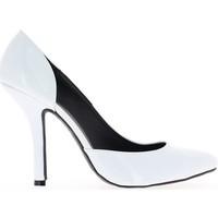 Chaussmoi Shoes big size white nail heels of 12cm open on the side women\'s Court Shoes in white
