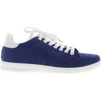 Chaussmoi Flat women blue and white sole sneakers women\'s Trainers in blue