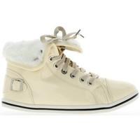 chaussmoi beige high top shoes women sneakers varnished womens trainer ...