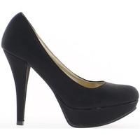 Chaussmoi Retro matte black pumps heels of 12cm and 3.5 cm platform women\'s Court Shoes in black