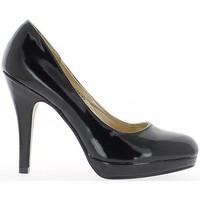 Chaussmoi Black varnished shoes heel 11cm and 2cm platform women\'s Court Shoes in black