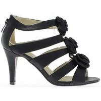 Chaussmoi Black Sandals heel 9cm and strips women\'s Sandals in black