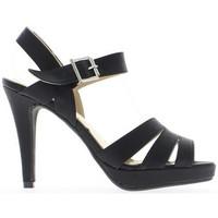 Chaussmoi Sandals black women 11cm heel with platform women\'s Sandals in black
