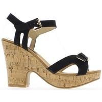 Chaussmoi Black Sandals heel of 10.5 cm and platform with loop women\'s Sandals in black