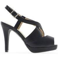Chaussmoi Sandals Women black tips open heel 11cm and platform women\'s Sandals in black