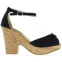 Chaussmoi 10.5 cm and platform heel black sandals women\'s Sandals in black