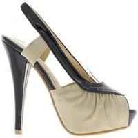 Chaussmoi Sandals beige and black women to 14.5 cm and platform heels women\'s Sandals in BEIGE