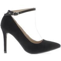 chaussmoi sharp black shoes with thin heels 10cm suede and thin bride  ...