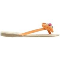 Chaussmoi Black flip-flops to talonette of 1 cm women\'s Flip flops / Sandals (Shoes) in orange
