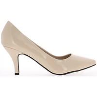 Chaussmoi Great open toe pumps size Red satin heel 13cm women\'s Court Shoes in BEIGE
