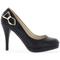 chaussmoi black shoes with thin heels of 10cm and front shoe womens co ...