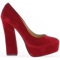 Chaussmoi Red heels of 13cm and platform aspect suede pumps women\'s Court Shoes in red