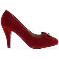 chaussmoi red heels 85 cm and node aspect suede pumps womens court sho ...