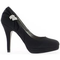 chaussmoi black pumps 11cm heel and platform of 2cm with rhinestones w ...