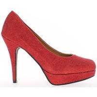 Chaussmoi Pumps large female waist red glittery 12cm heel and platform women\'s Court Shoes in red