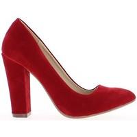 Chaussmoi Pumps red woman high heel of 10.5 cm tips sharp aspect suede women\'s Court Shoes in red