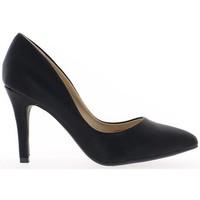Chaussmoi 9.5 cm sharp heel high matte black woman pumps women\'s Court Shoes in black