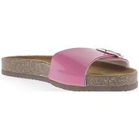 Chaussmoi Mules fushias painted with thick soles of 2cm women\'s Mules / Casual Shoes in pink