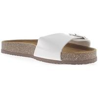 Chaussmoi White mules painted with thick soles of 2cm women\'s Mules / Casual Shoes in white