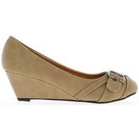 Chaussmoi Shoes black heel wedge women 7.5 cm women\'s Court Shoes in brown