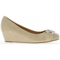 Chaussmoi Pumps large khaki heel offset 5 cm end varnishes women\'s Court Shoes in BEIGE