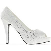 Chaussmoi Pumps large female waist white heel 13cm decor beads women\'s Court Shoes in white